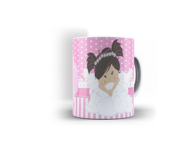 Caneca Personalizada Padrinhos Batismo Anjinha Dindo Dinda