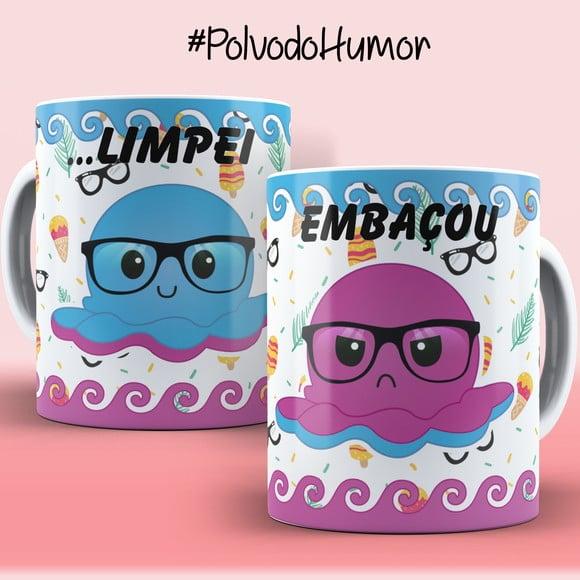 Caneca Polvo do humor óculos limpei embaçou