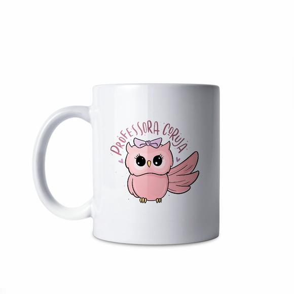 Caneca professor coruja presente professora coruja