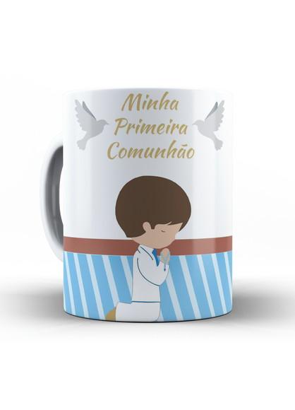 Caneca Primeira Comunhão Eucaristia Crisma Menino com Nome