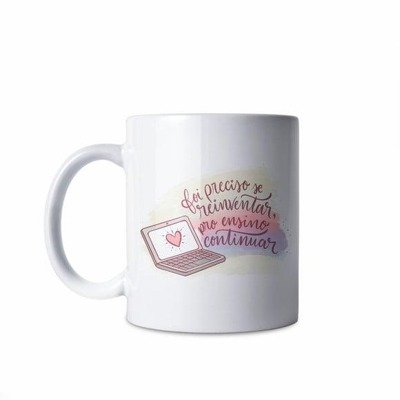 Caneca professora aula online gratidão professor caneca