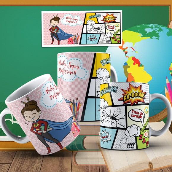 Caneca professora super professora dia dos professores