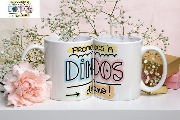 Caneca promovidos a dindos caneca convite de batizado