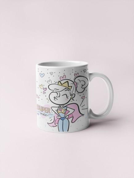 Caneca Super Mãe Lembrança Mãe Presente Mãe