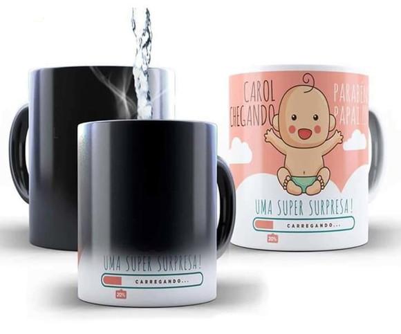 Caneca surpresa bebê muda com água quente Caneca magica fosc