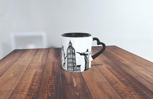 Caneca Turismo Personalizada Alça Coração Profissão Turismo