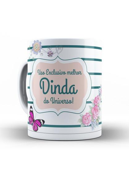 Caneca uso exclusivo melhor dinda floral com foto