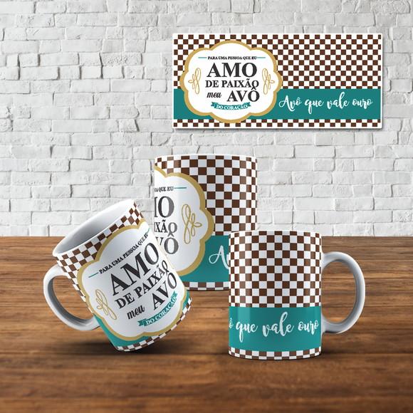 Caneca Vovô Amo Meu Vovô Caneca Personalizada Vô