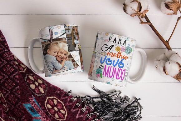 Caneca Vovó presente vovó personalizada fotos vó