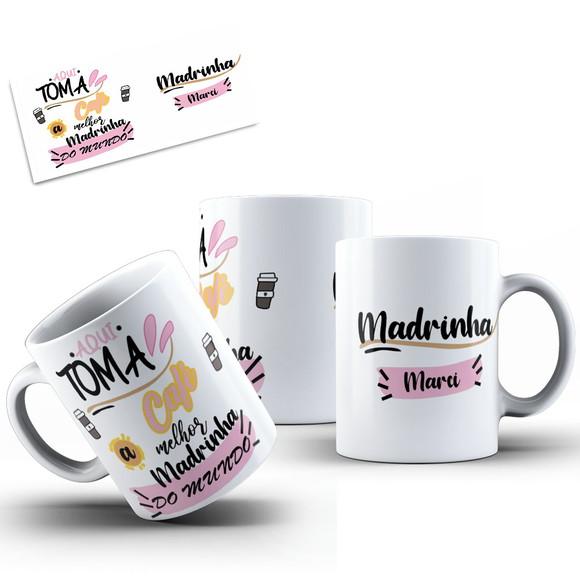 Canecas aqui toma café o melhor padrinho melhor madrinha