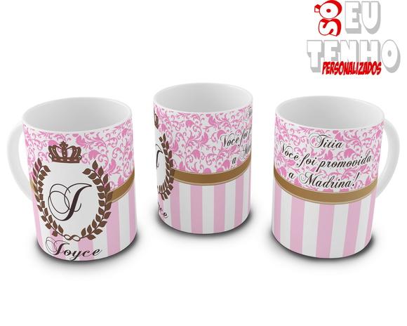 Canecas personalizadas para batizado convite padrinhos