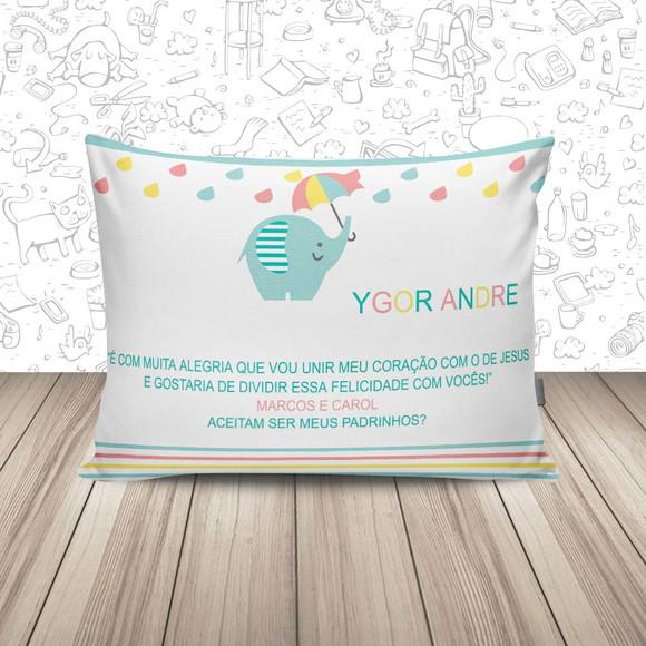 Convite Batismo Padrinhos Lembrança Elefantinho Dindos