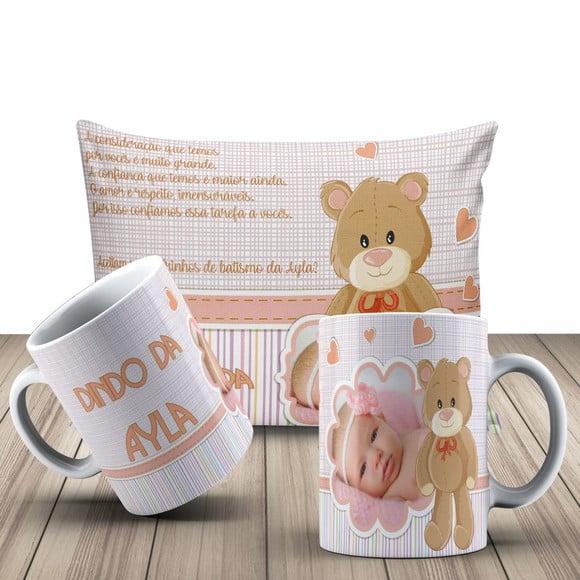 Convite Batizado padrinhos batismo dindos lembrança foto