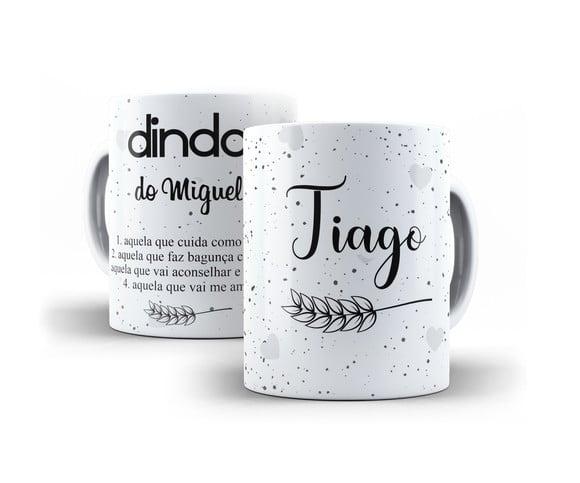 Convite Padrinhos Batismo Minimalista Caneca Personalizada