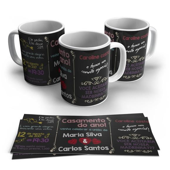Convite Padrinhos Casamento Blackboard
