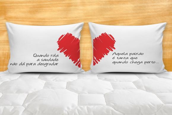 Fronha Casal Par de Fronhas Amor Casal Namorados