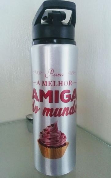 garrafinha Squeeze garrafa água personalizada melhor amiga