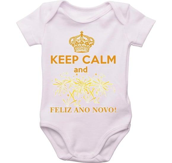 keep calm feliz ano novo roupa Bebê divertida ano novo