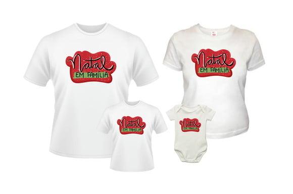 Kit Camisetas Natal em Família 4 Camisetas Natal em Familia