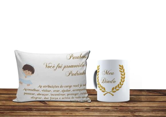 Kit Convite Batizado Menino Anjinho lua