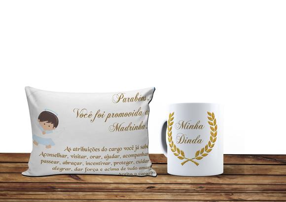 Kit Convite Batizado Menino Anjinho lua