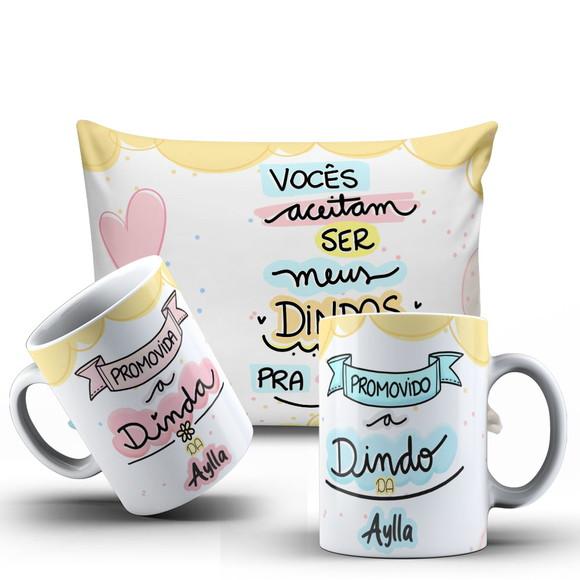 Kit Convite de Batizado Personalizado Promovido Dindo Dinda