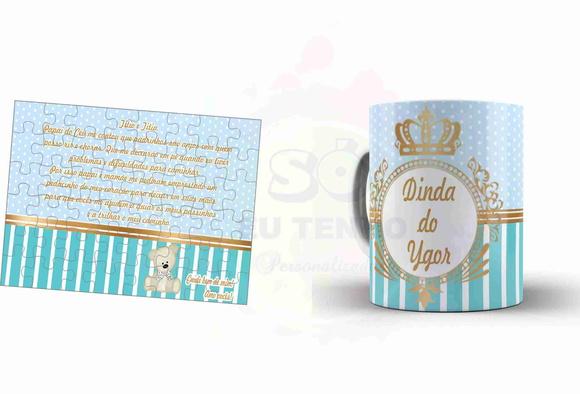 Kit Convite De Batizado Padrinhos Menino