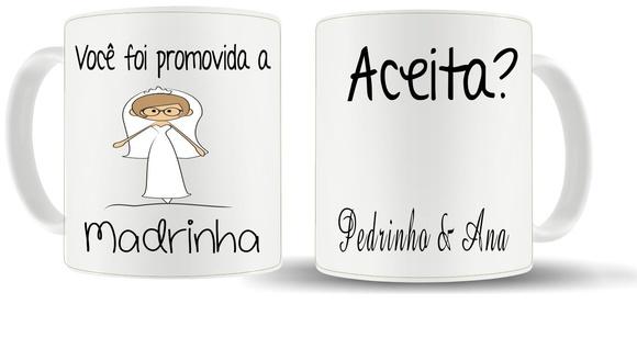 Kit Convite Padrinhos (4 Canecas)