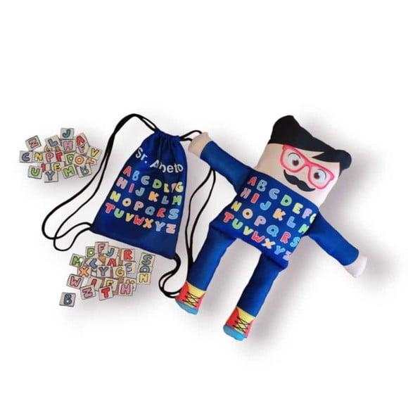 Kit Educativo Senhor Alfabeto Sacochila e Jogo da Memória