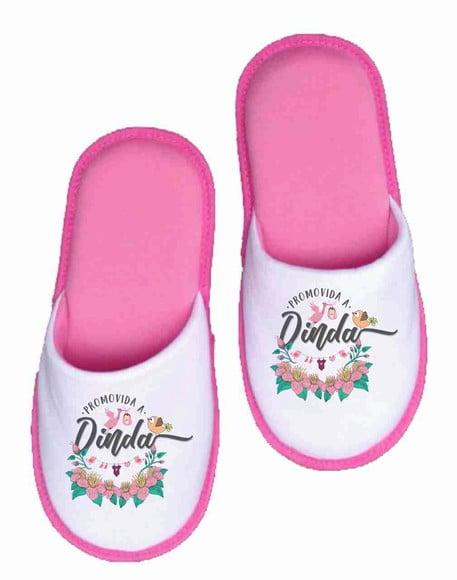 Pantufa convite batizado convite padrinhos promovida a dinda