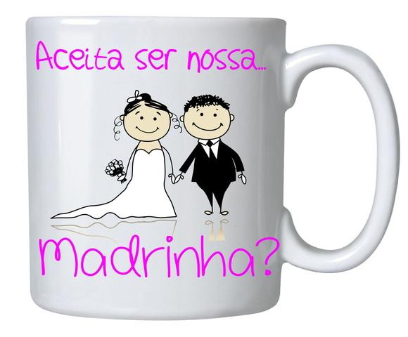 Par Caneca Convite p/ Padrinho Casamento