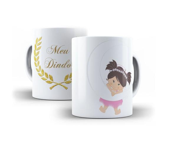 Par de Caneca Dindo E Dinda anjinha lua convite menina