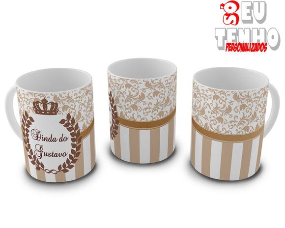 Par de Canecas Dindo e Dinda arabesco arabesco lembrança