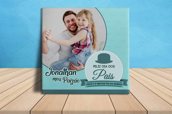 Placa mdf personalizada com foto Porta Retrato do Papai