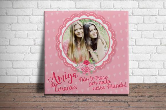 Presente amiga MDF amigas com foto lembrança amizade
