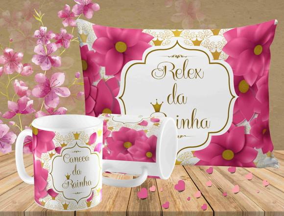 Presente mãe relex e caneca da rainha mamãe