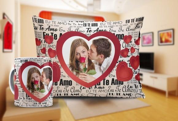 Presente Namorado Te Amo com Foto do Casal Amor