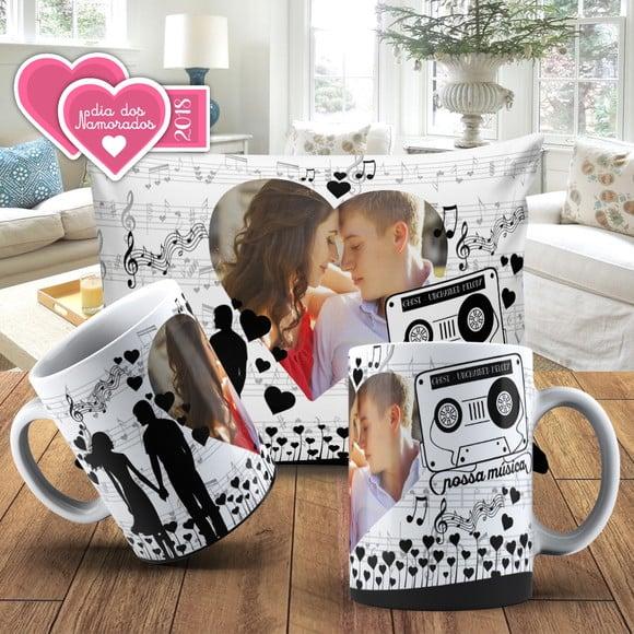 presente personalizado com foto nossa musica Amor namorados