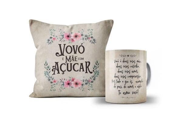Presente Vovó É Mãe com Açúcar Presente Avós