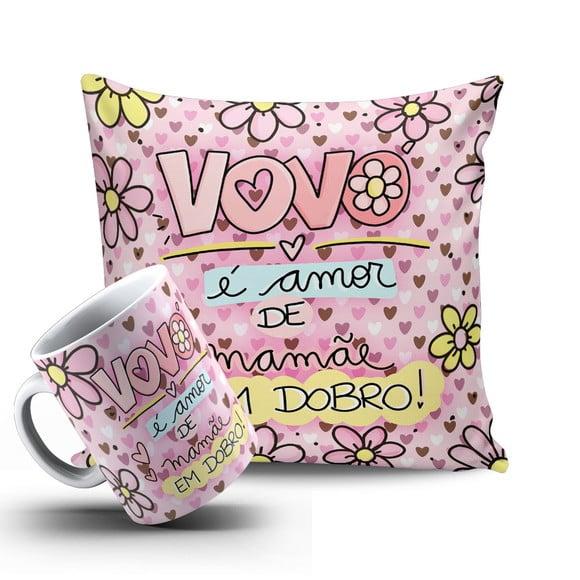 Presente Vovó lembrança vó é mãe amor de mamãe em dobro kit
