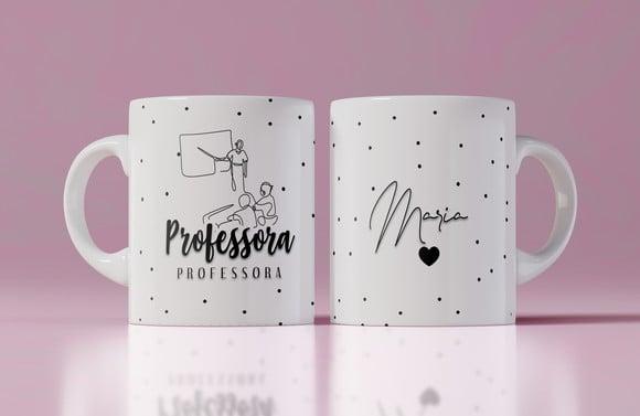 Professora caneca personalizada com nome presente professora