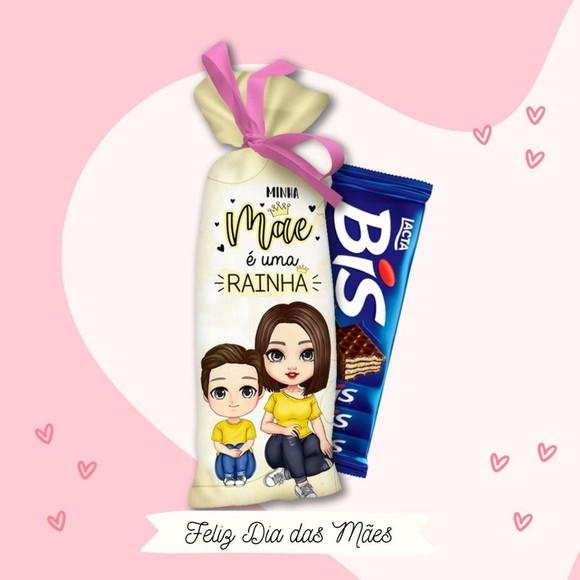 Saquinho Porta Chocolate Bis Dia das Mães Lembrancinha Mãe