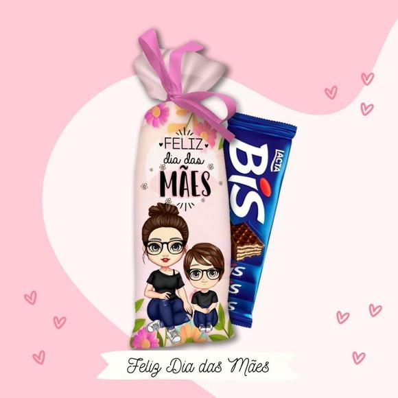 Saquinho Porta Chocolate Bis Dia das Mães Lembrancinha Mãe