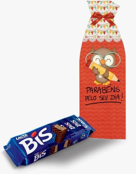 Saquinho Porta Chocolate Bis Professores Dia do Professor