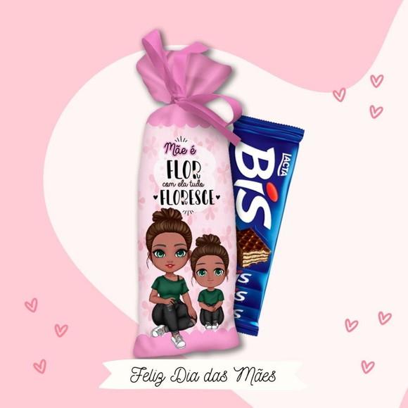 Saquinho Porta Chocolate Bis Dia das Mães Lembrancinha Mãe