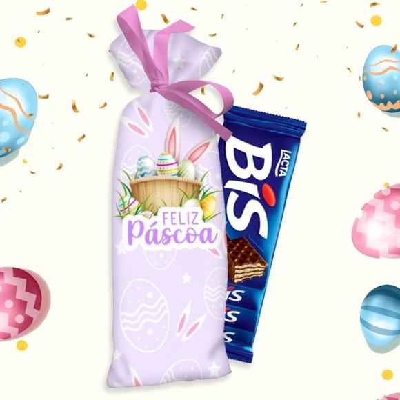 Saquinho porta chocolate bis Páscoa lembrancinha Páscoa