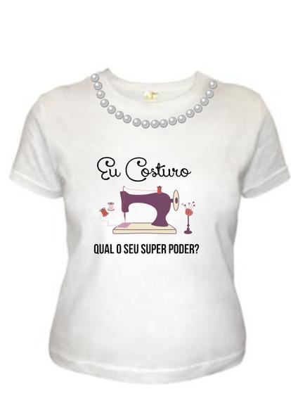 T shirt Costureira Profissão c/Pérolas