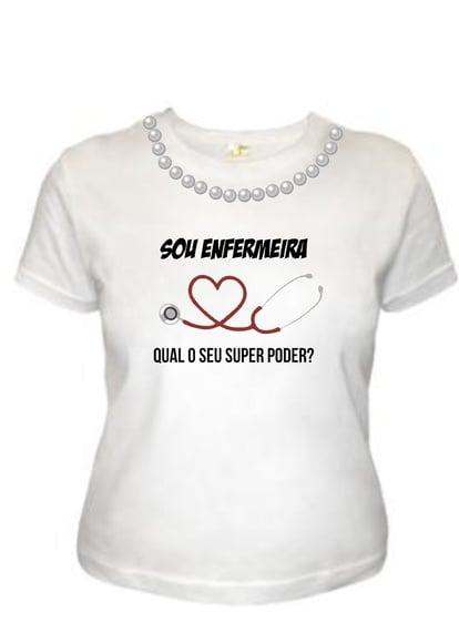 T shirt Enferemeira Profissão c/Pérolas