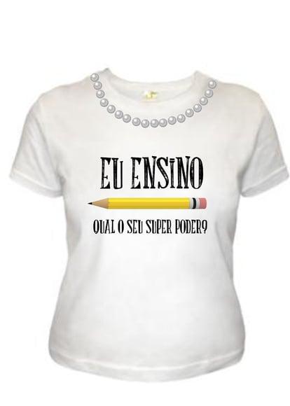 T shirt Professora Profissão c/Pérolas