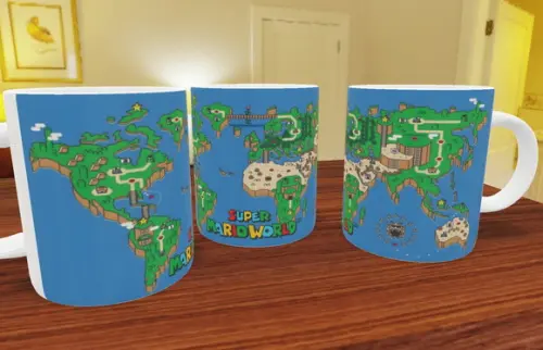 1 caneca super mario world mapa mundi